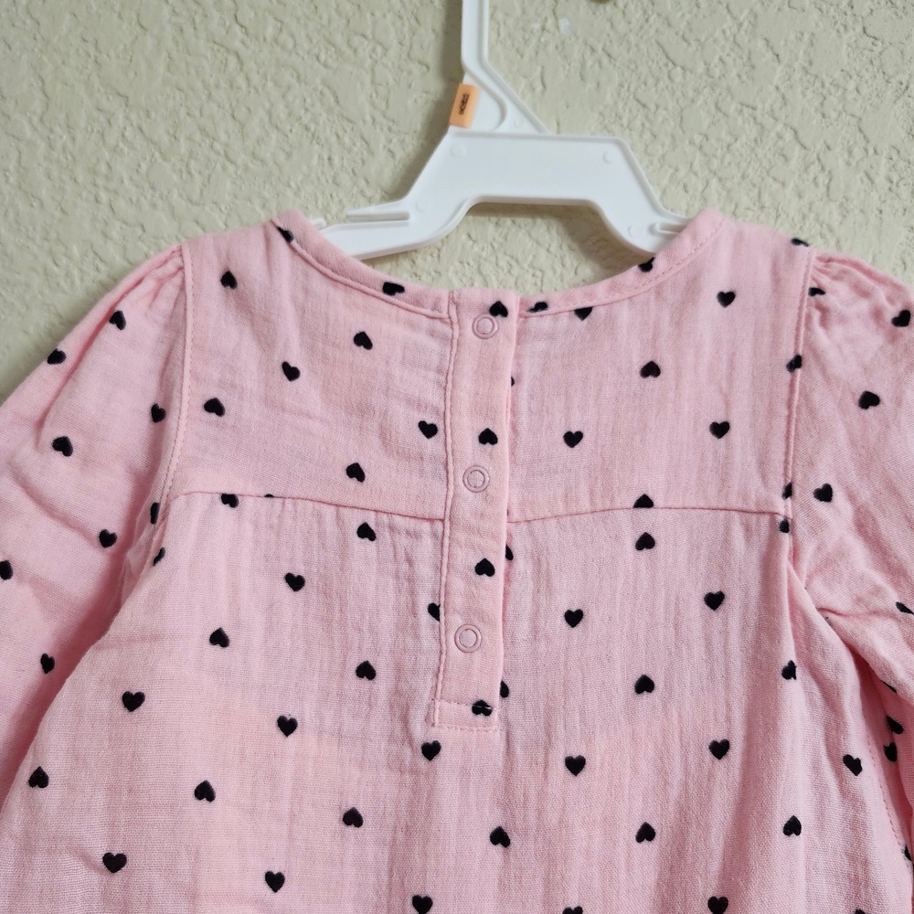 NEW Cat Jack Baby Girl Pink Heart Print Long Sleeve Dress & Bloomers Set 3-6M - Picture 16 of 16